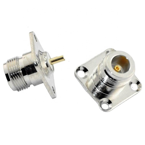 4 Hole Flange N Female Solder Connector