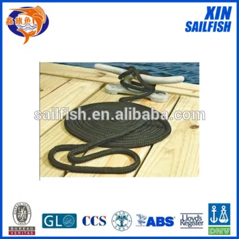 black color 3-strand Braided dockline in golden rope factory