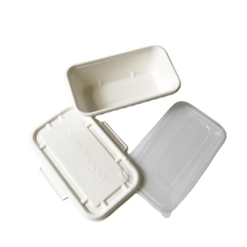 bagasse 1000ml tray with PET and bagasse lids