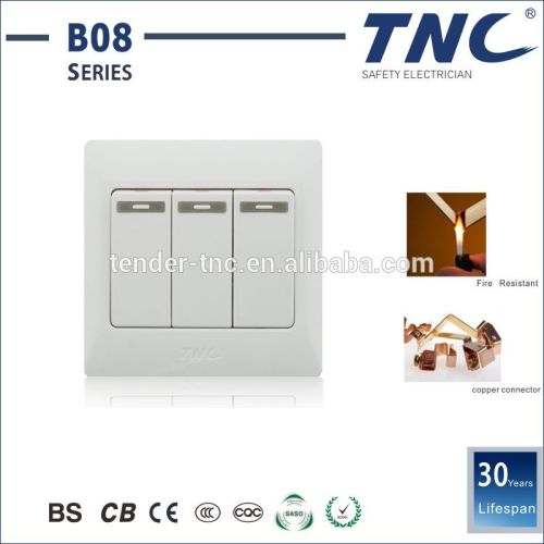3 Gang 2 way wall switch electrical in-wall switches 86*86mm