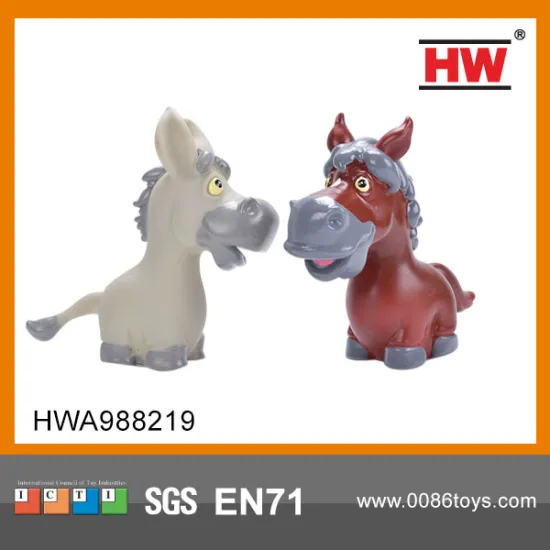 5Inch rubber horse toy With BB Whistle