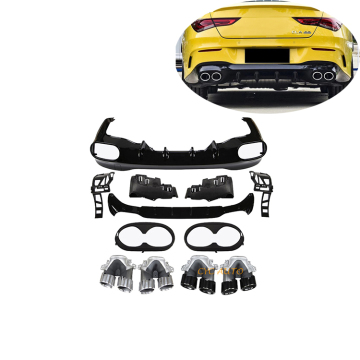 Mercedes Benz CLA Classe W118 Diffusore Bumper posteriore Plastica ABS per CLA45 - Faceleft 2019 2020