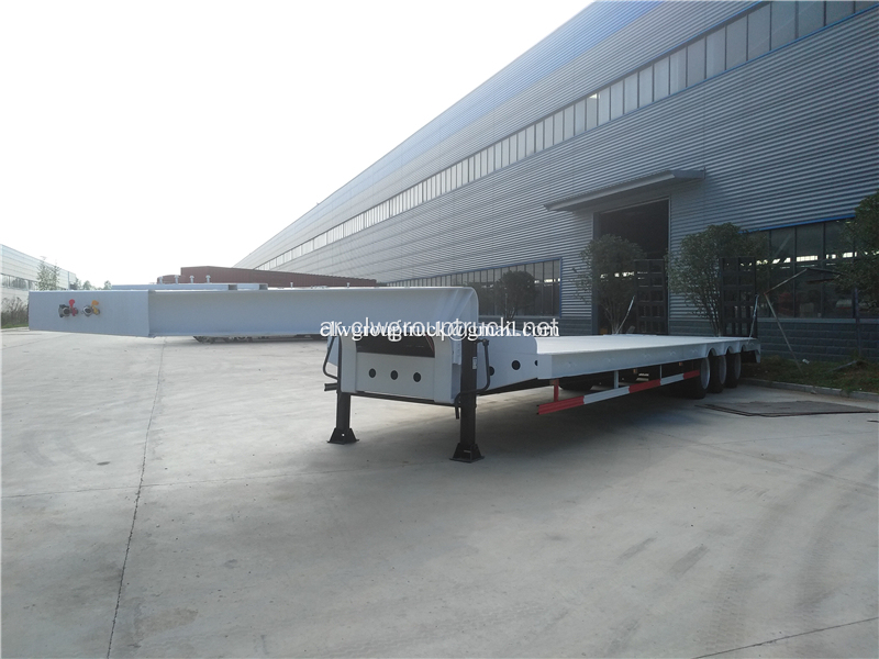 Lowboy FUWA Axle Low Bed نصف شاحنة مقطورة