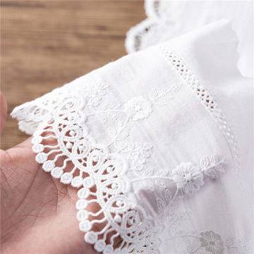 Eco-friendly white Wave Lace Embroidery Fabric