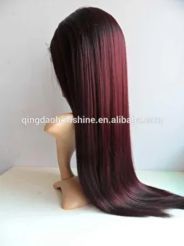 Top Beauty European Human Hair Color 99J Yaki Glueless Full Lace Wig