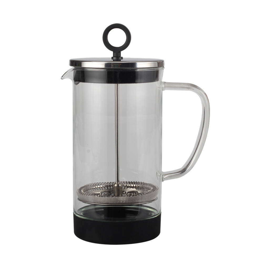 glass French press with silicone base