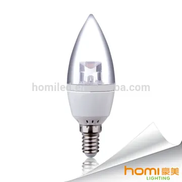 5W C37 Aluminum bulb, transparent cover, E14/E27base IC driver, 80lm/w, 200degree angle, Led Bulb