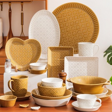 Begonia Flower Ceramic Tableware Set