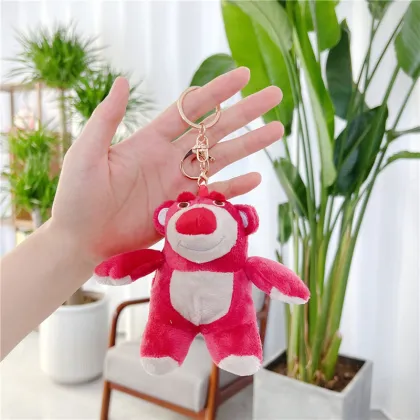 2024 Trendy Customizable Kawaii Strawberry Bear Plush Toys & Keychains