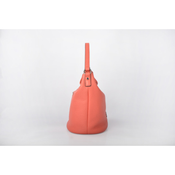 New Promotion Simple Style Red Leather Bucket Bag
