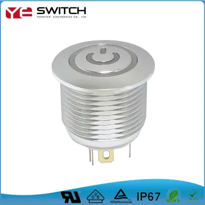 Button switch 16MM self-locking with light and power