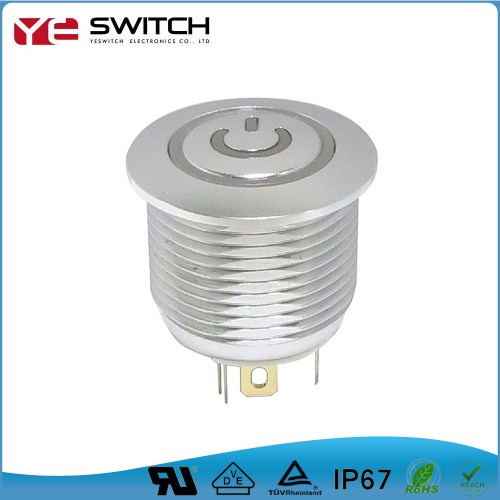 Button switch 16MM self-locking with light and power