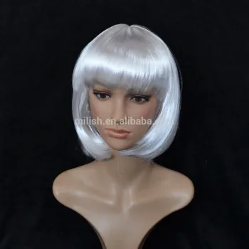 MPW-0017 carnival halloween women Short White bob party wig
