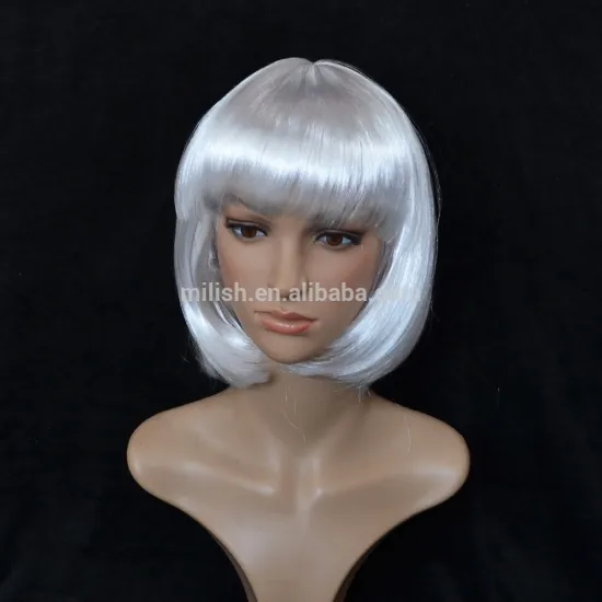 MPW-0017 carnival halloween women Short White bob party wig