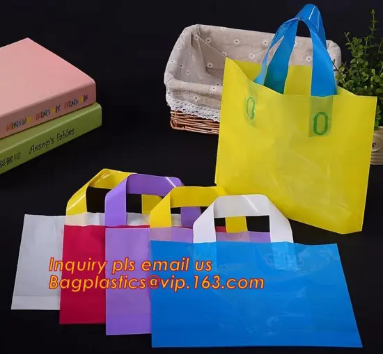 HDPE Carrier Punch Hole Handle Shopping Plastic Die Cut Bag, Factory Wholesale Glossy LDPE Fold Over Die Cut Handle Custom Plast
