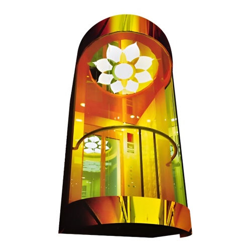 Elevador de cápsula de espejo dorado para elevadores de pasajeros