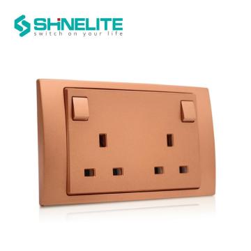 British Standard 13A 2 gang wall switches socket