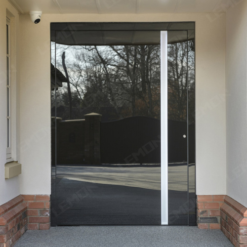 Modern Mirror Pivot Entrance Door With Led Light