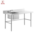 stainless steel working table with sink