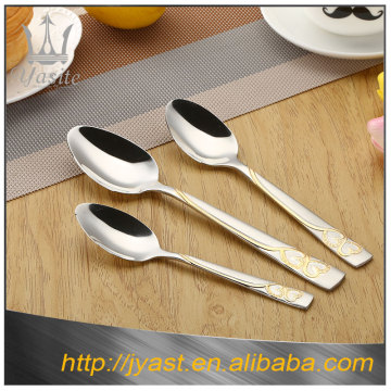 European restaurant silver stainless steel golden spoon facial