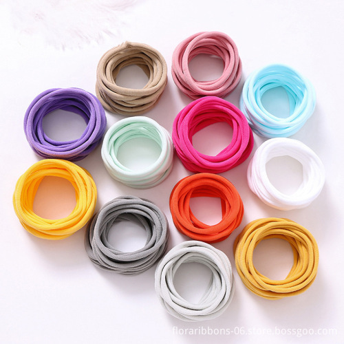 Wholesale Handmade DIY Nylon Fine Hair Band Sweet Style Kids' Hair Scrunchies