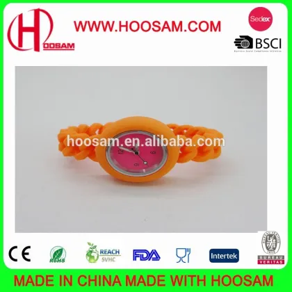 Fashion hemp flowers silicone watch/Promotion silicone hemp flower watch