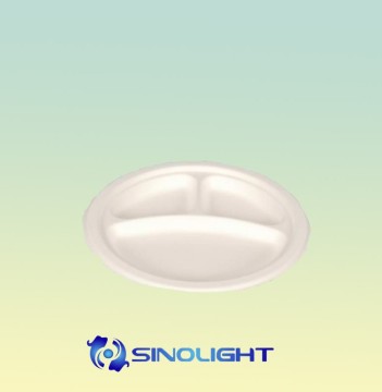 Compostable bagasse 3 compt clamshell- case of 100 biodegradable no printing