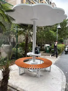 Smart Solar Charging Bench with LED Lighting
