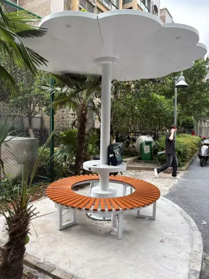 Smart Solar Charging Bench with LED Lighting