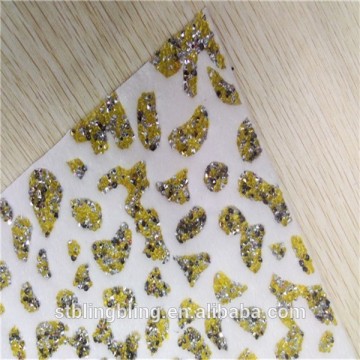 Fancy yellow crystal rhinestone and pattern flat rhinestone sheet