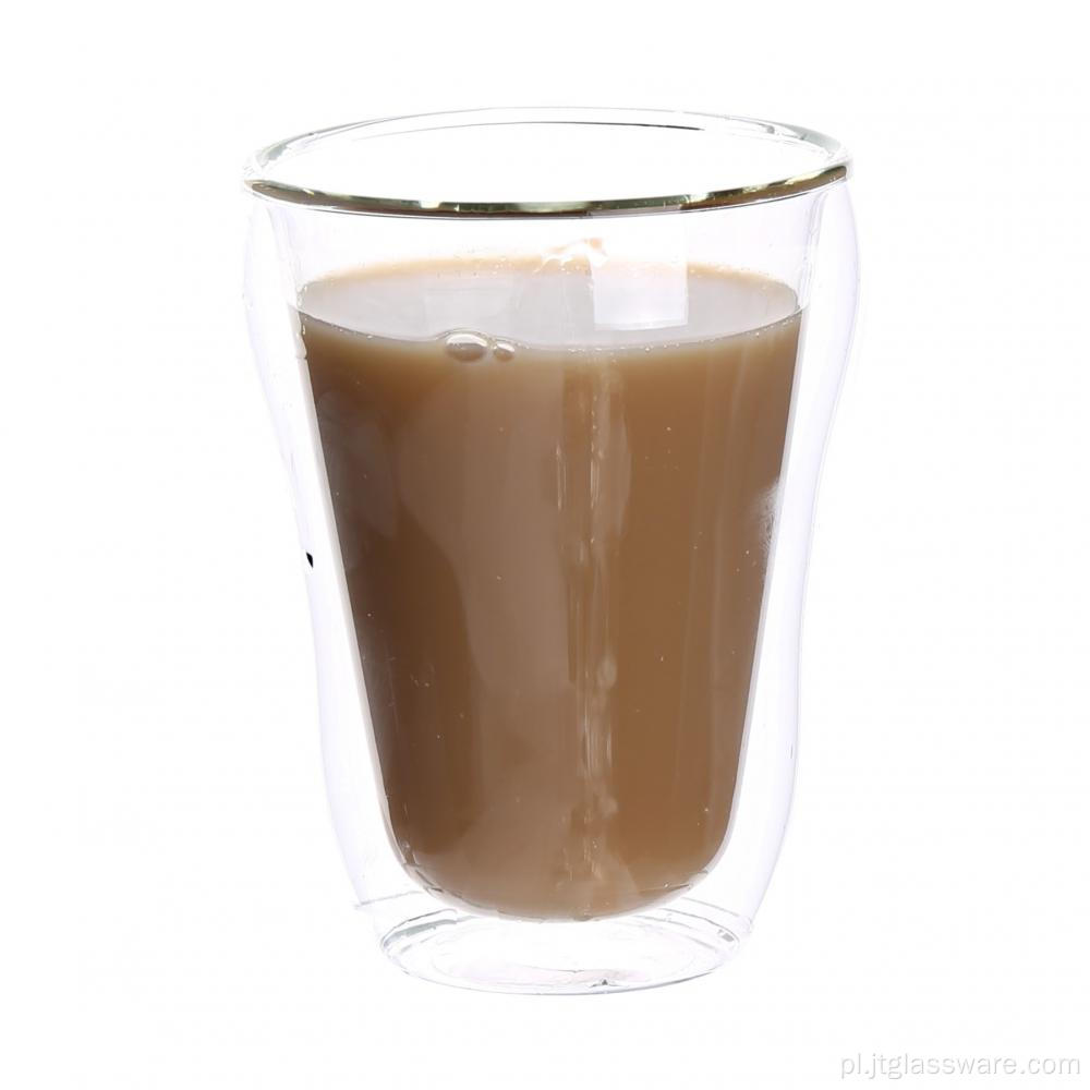Podwójna ścianka odporna na ciepło i szklany kubek na kawę