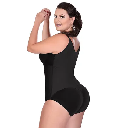 Plus Size Postpartum Body Shaper with Tummy Control and Zipper Closure