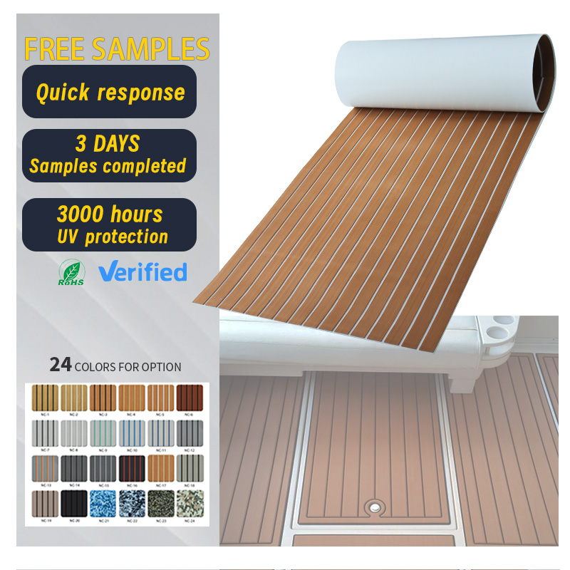 Melors Faux Teak Marine Mat 비 슬립 EVA 폼 보트 바닥재