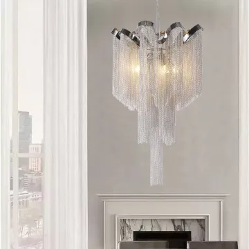Modern Aluminum Chain Pendant Lamp for Hotel Restaurant Home Decor