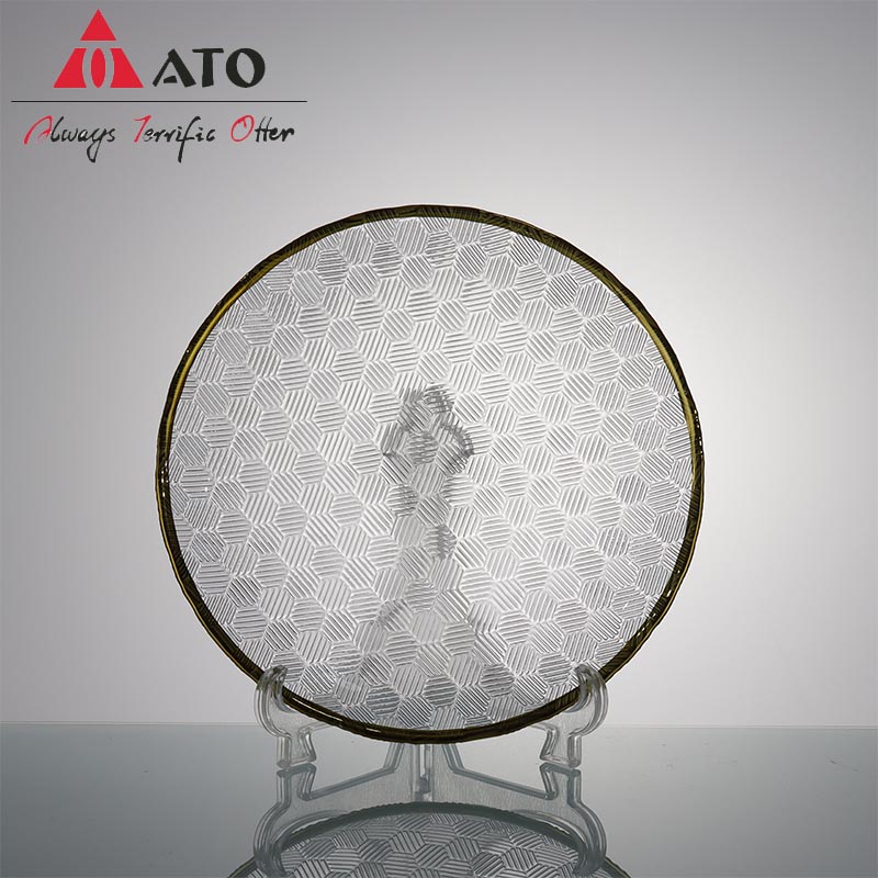 Wholesale disposable Golden rim glass Dinner Charger Plate