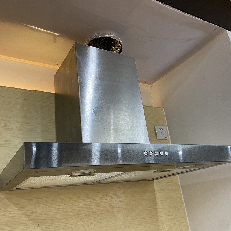 North America Market T Shape touch Button Custom Or Standard Side Wall Mounted Range Hood With ETL Certificated