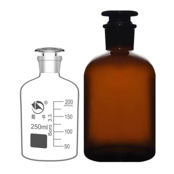 Narrow mouth Clear Reagent Bottle with stopper 500ml