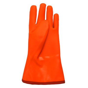 Orange PVC Coated Gloves warm liner