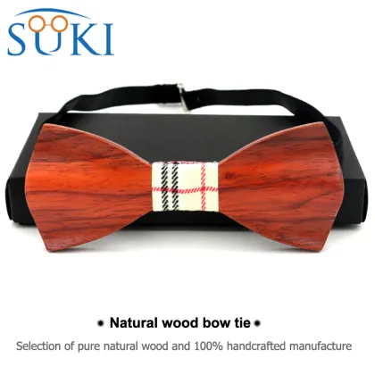 2016 new design OEM wooden bow ties fashion party bow ties