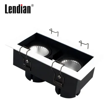 Black Ceiling Strobe Light - Adjustable Recessed Rectangle Fixture