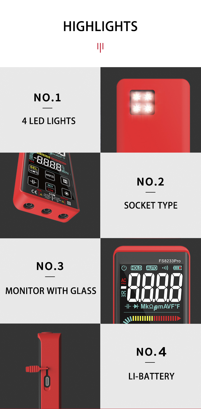 digital multimeter colorful screen multimeter