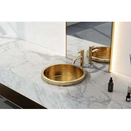 Lavatory Sink 304 Handmade Bathroom Products Sink PVD Gold Factory