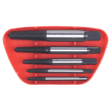 Durable Screw Extractor Set - 5 Piece Heavy Duty Screw Removal Kit with Plastic Storage