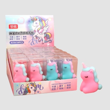 Colorful Unicorn Pencil Sharpener with Single Hole for Pencils and Thermally Erasable Sheets