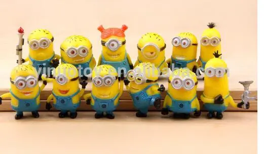 Hot sales 12 set Minions ornaments toys