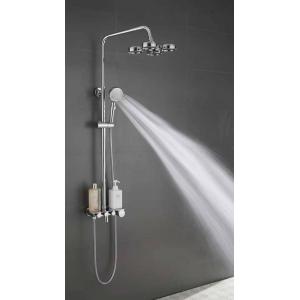 새로운 스타일의 완전한 세트 abs 크롬 마감 천장 및 샤워 헤드 강우 욕실 핸드 헬드 정지 버튼