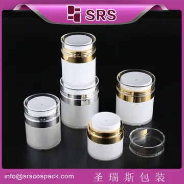 Acrylic cosmetic container ,round shape airless cosmetic jars