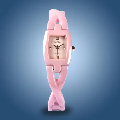 rose gold three hands women ceramic watch