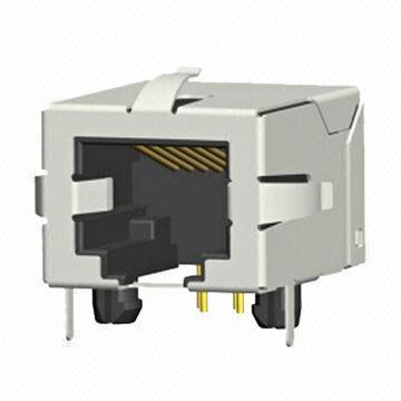 Shielded RJ45 Modular Jack, Through Hole Type, Offset with RJ11