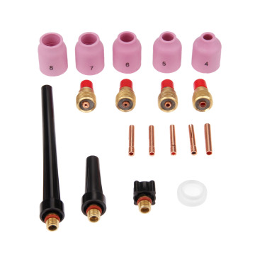 DRELD 18pcs TIG Welding Torch Stubby Gas Lens Kit Cup Collet Body Nozzle for WP-9/20/25 Welding Machine Accessories